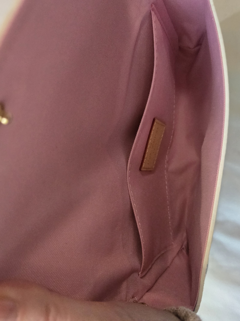 Adorable Damier Azur Pink-Trim Chain Pochette with Gold Chain - Picture 10 of 11